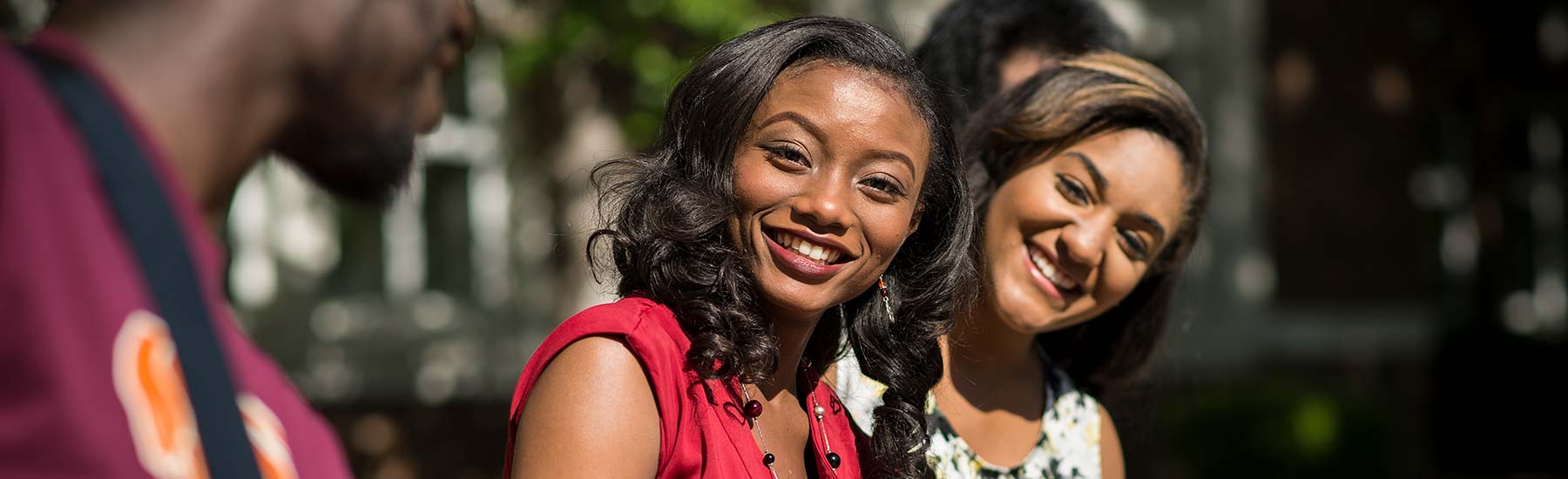 Two friendly Claflin students smiling