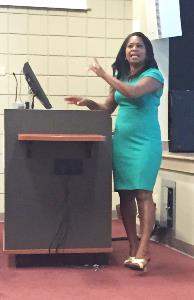 Deanna Brown-Thomas Giving Speech at Claflin