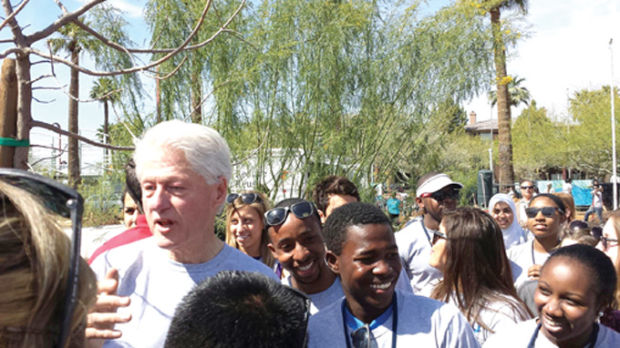 Eddie Massey in Crowd with Bill Clinton