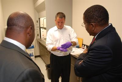 Claflin President and Orangeburg Mayor in Forensics Lab