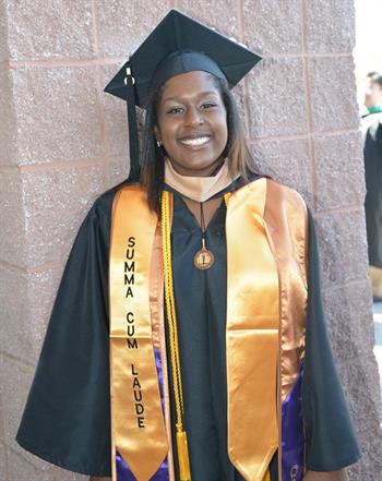 keziah-knights-capandgown Keziah Knights in her Claflin Cap and Gown