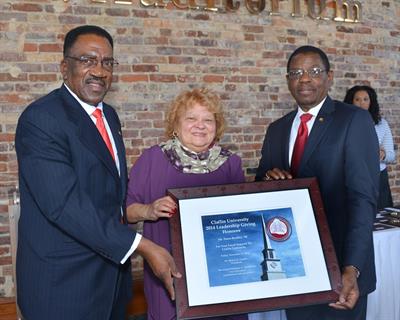 Claflin President with Leadership Award Recipient