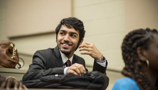 Professional student in classroom