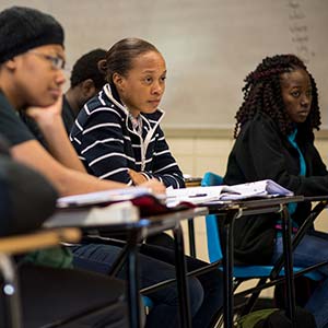 Student presenting to class