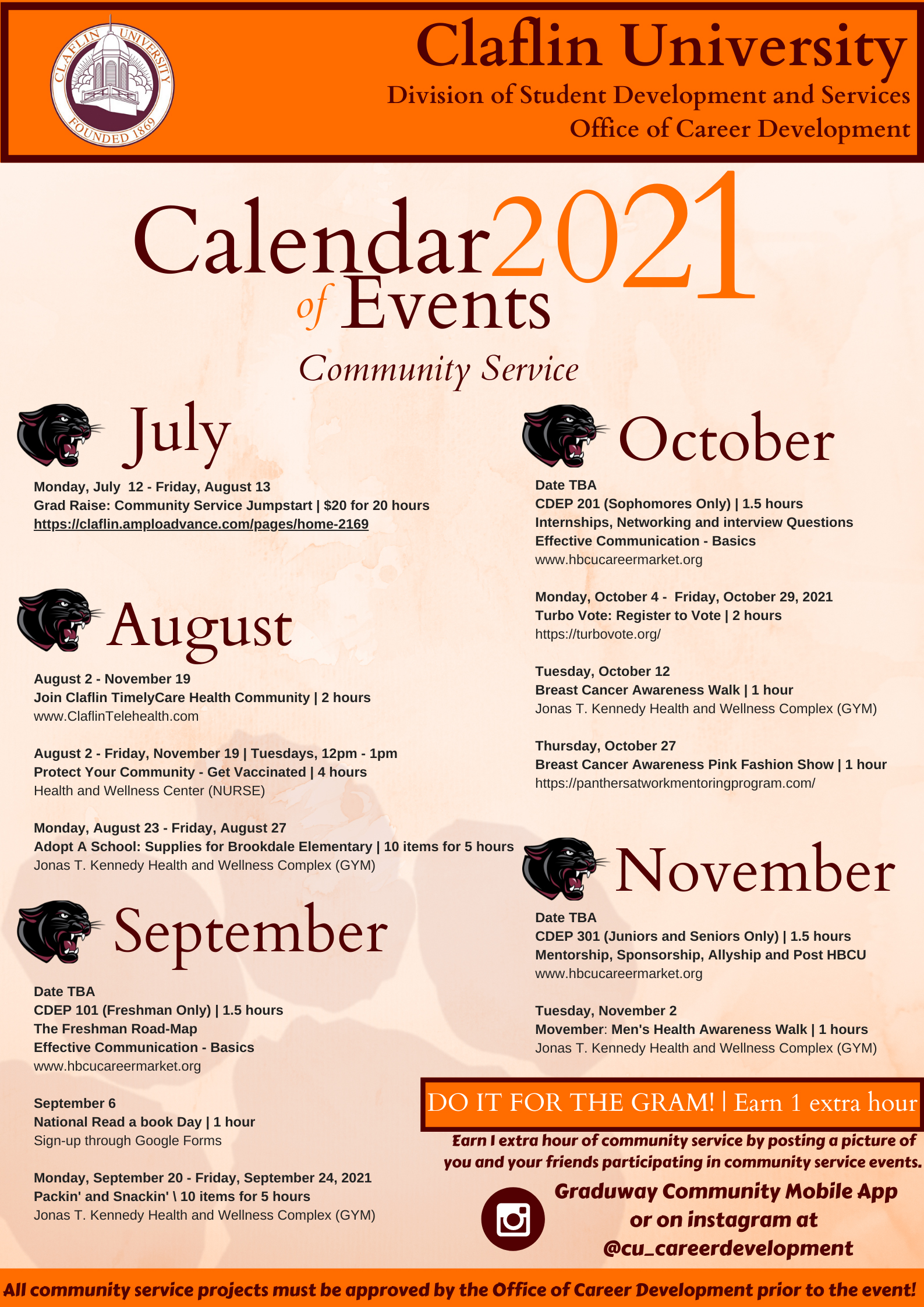 Calendar of Events poster