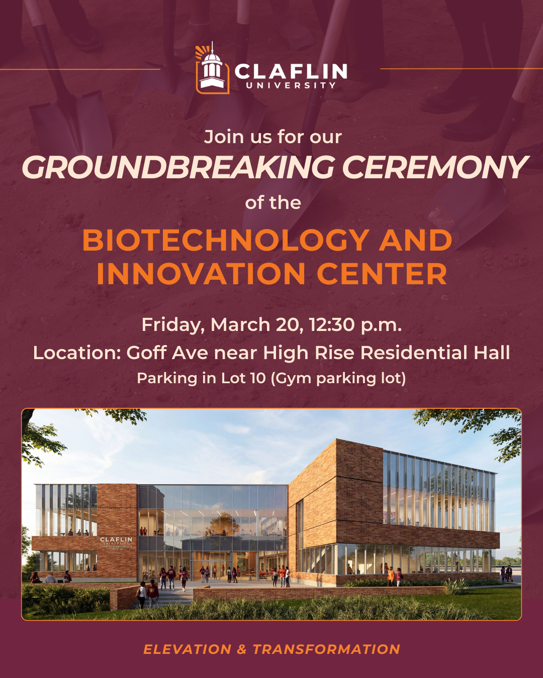 Biotechnology and Innovation Center Groundbreaking Flyer