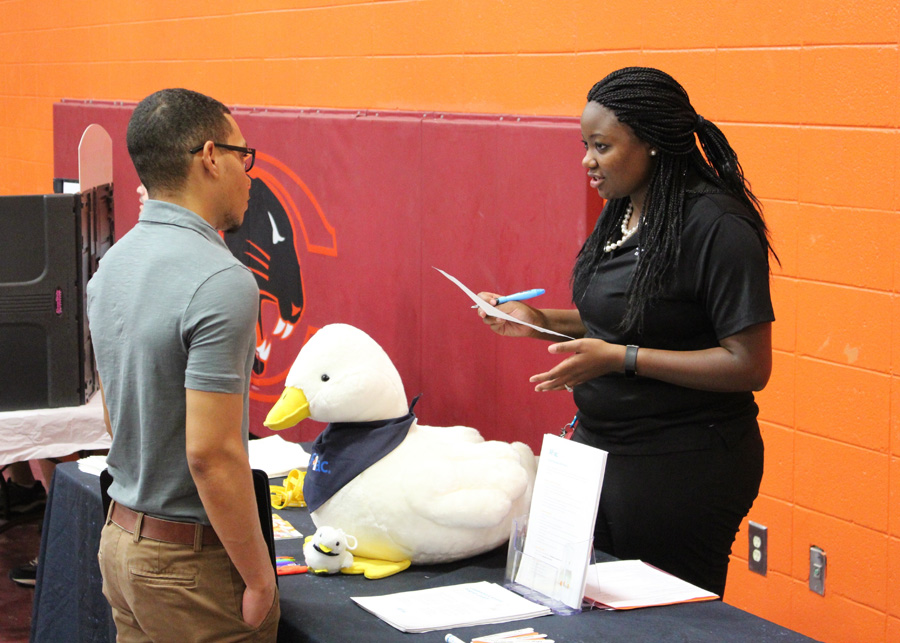 career fair student bradley harris