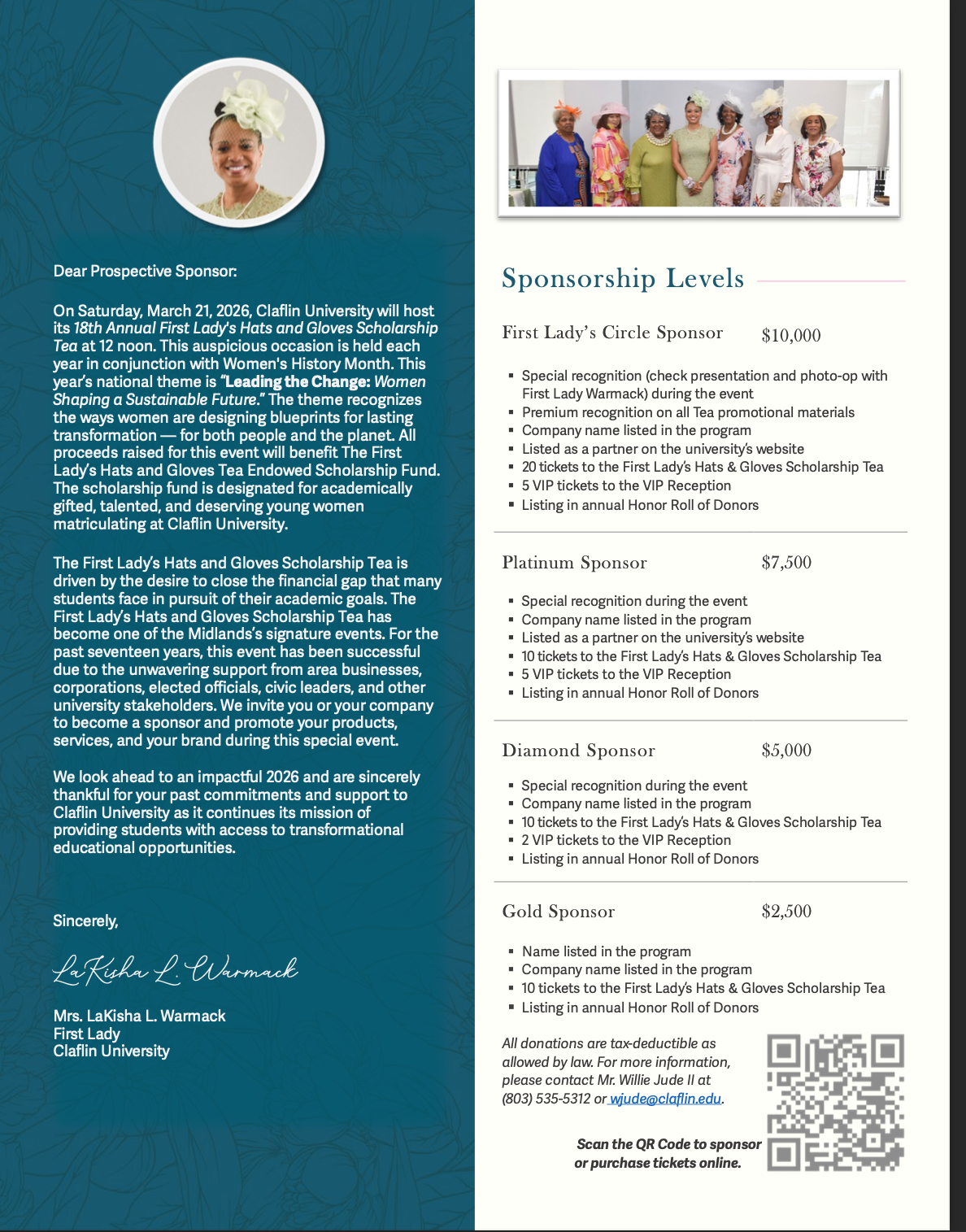 First Lady’s Hats & Gloves Scholarship Tea Flyer - Page 2