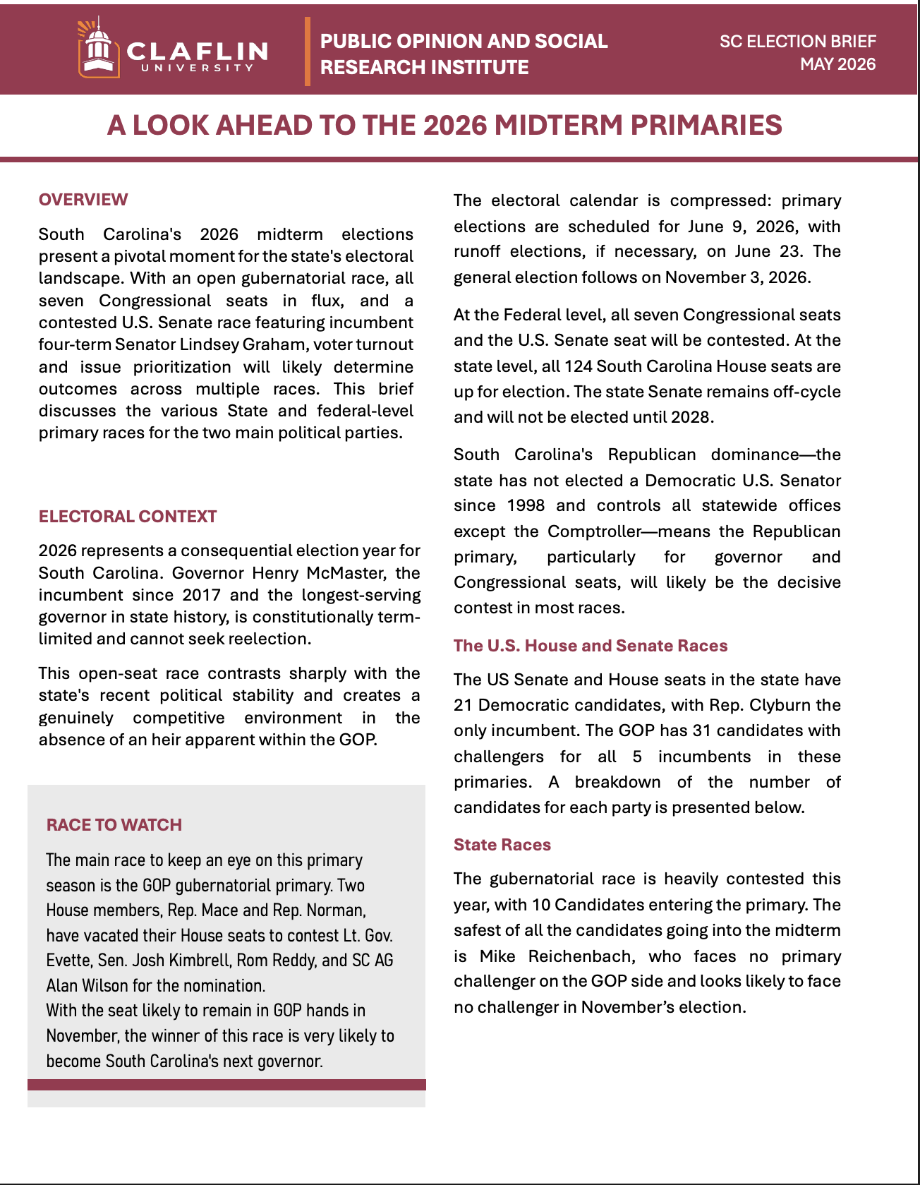 SC Election Brief May 2026