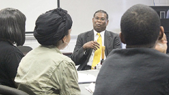 Dr. Leroy Durant Speaking to Mass Communications Students
