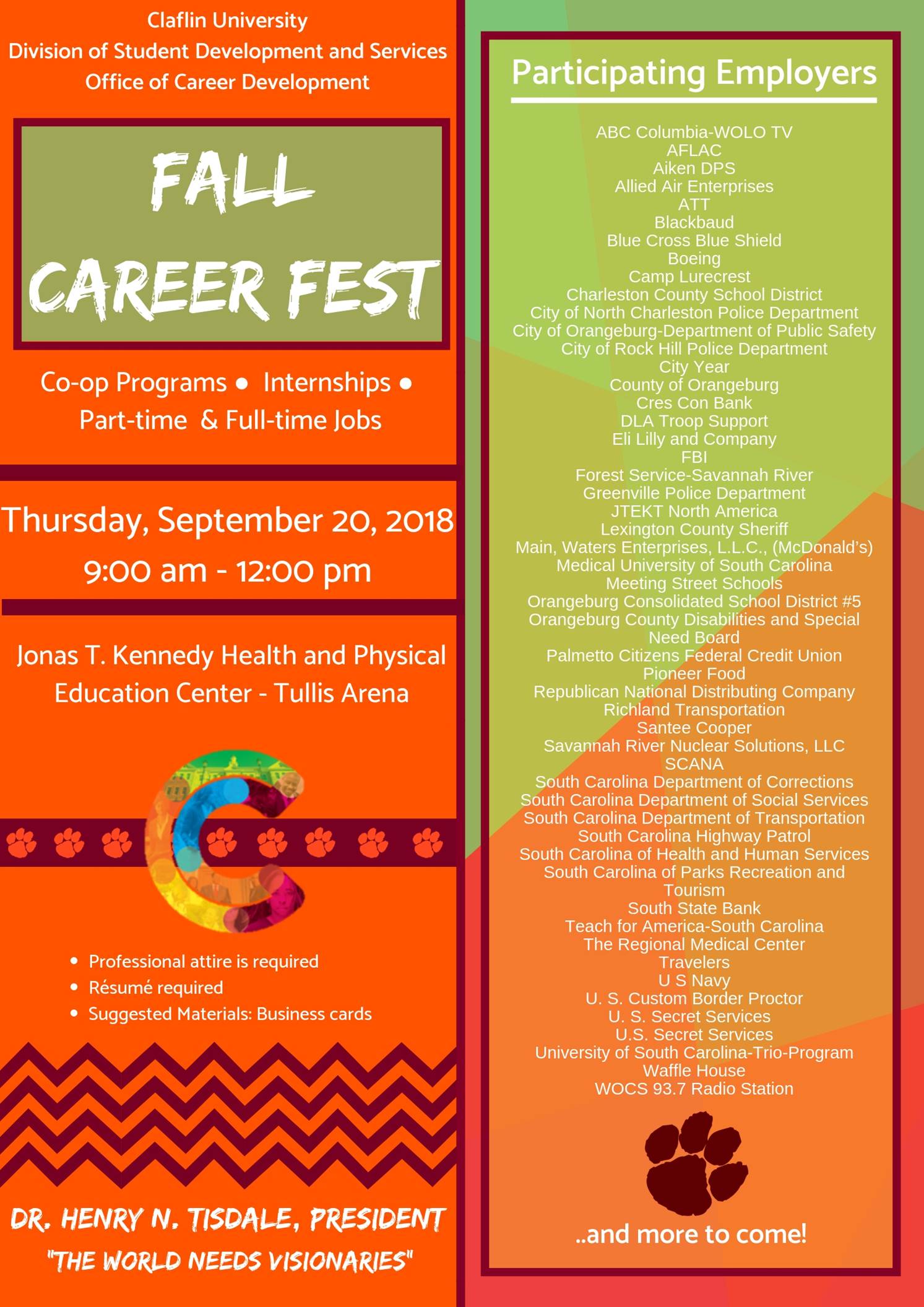 Fall Career Fest informational 