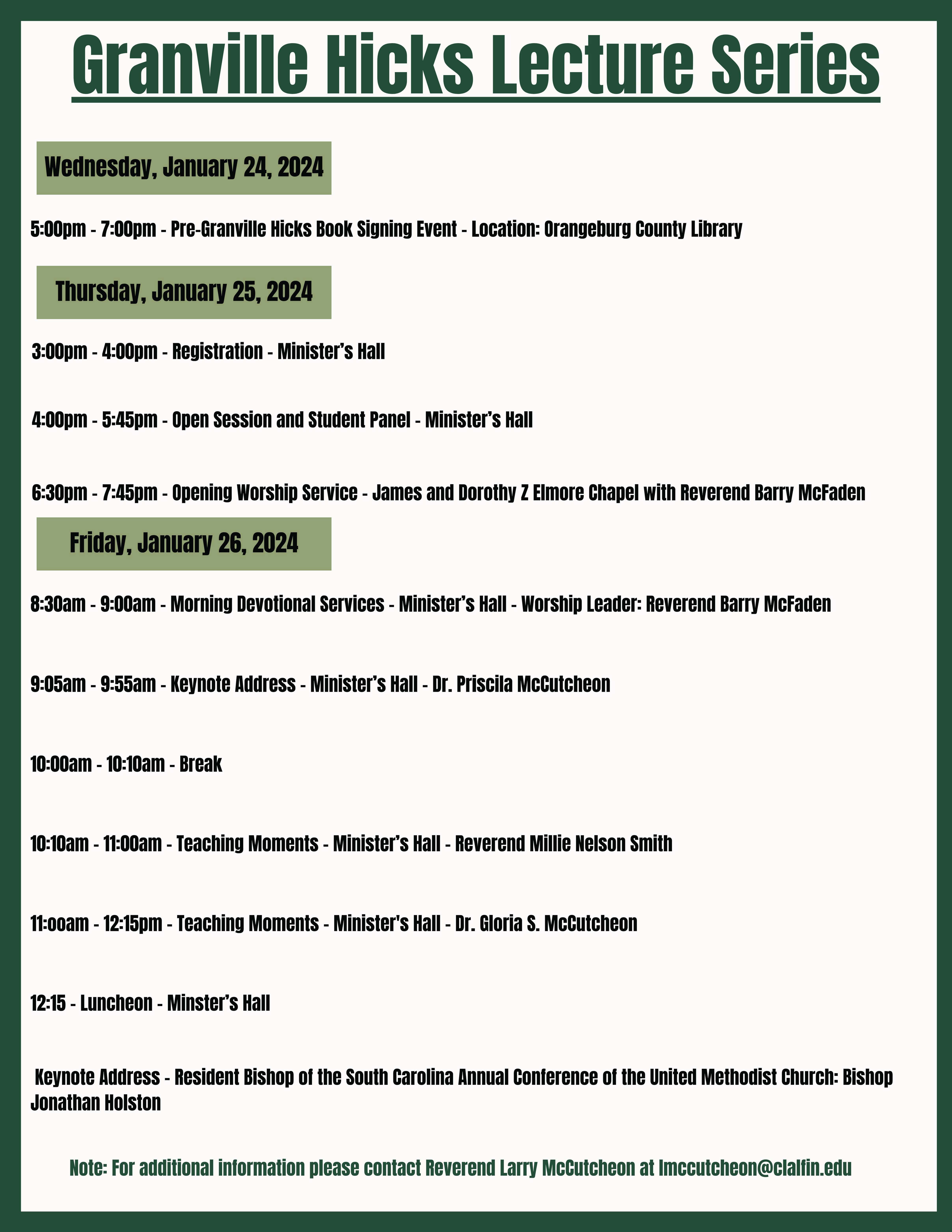 Granville Hicks Lecture Series