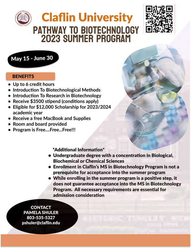 Pathway to Biotech summer program_Claflin University