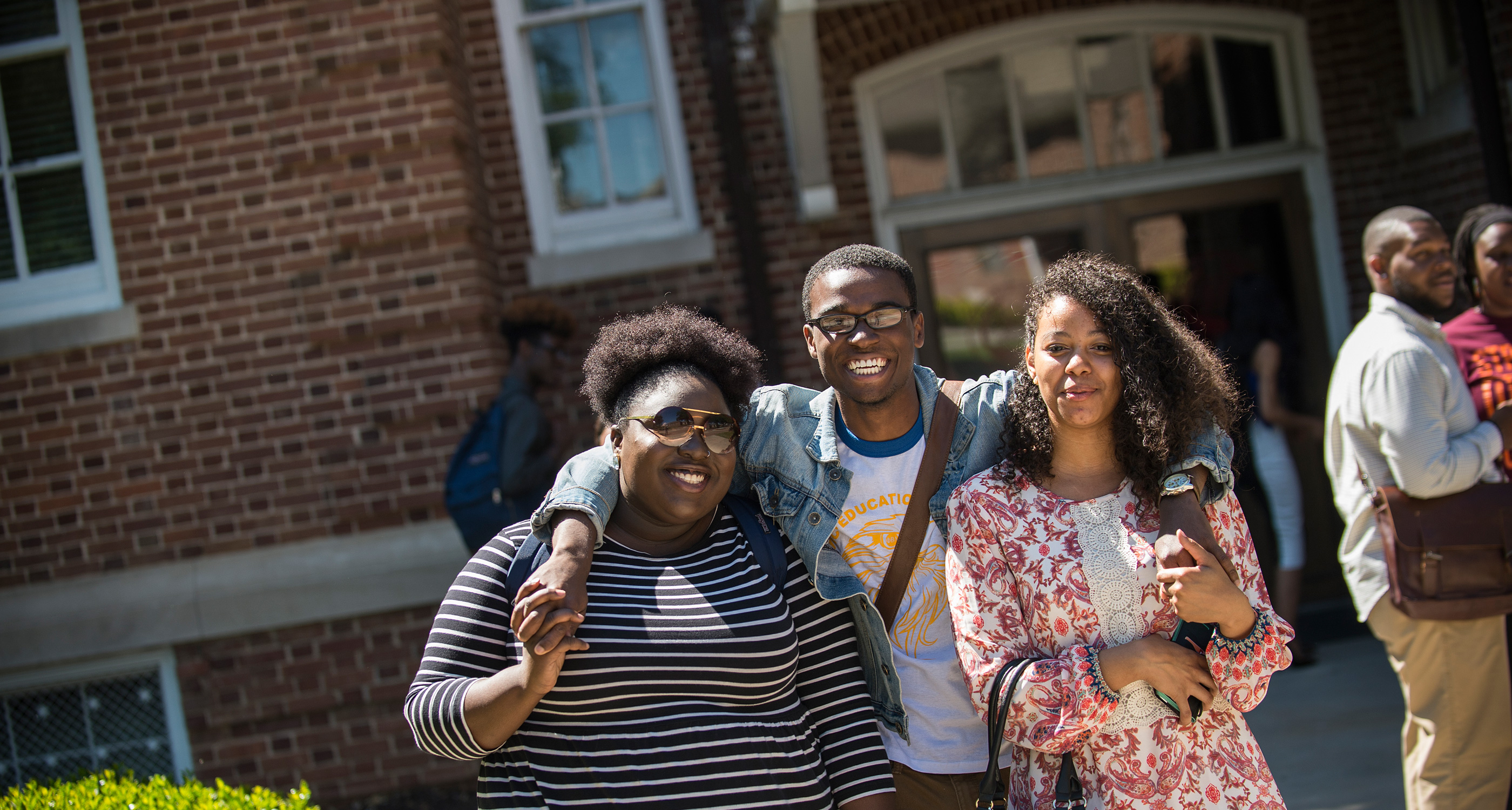 students walking on campus