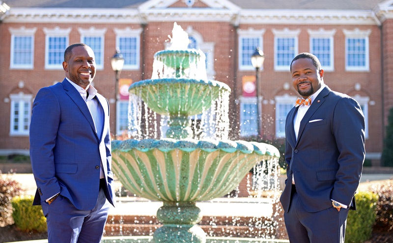 From left - Entrepreneur Marcus T. Johnson and Claflin President Dr. Dwaun J. Warmack From left - Entrepreneur Marcus T. Johnson and Claflin President Dr. Dwaun J. Warmack