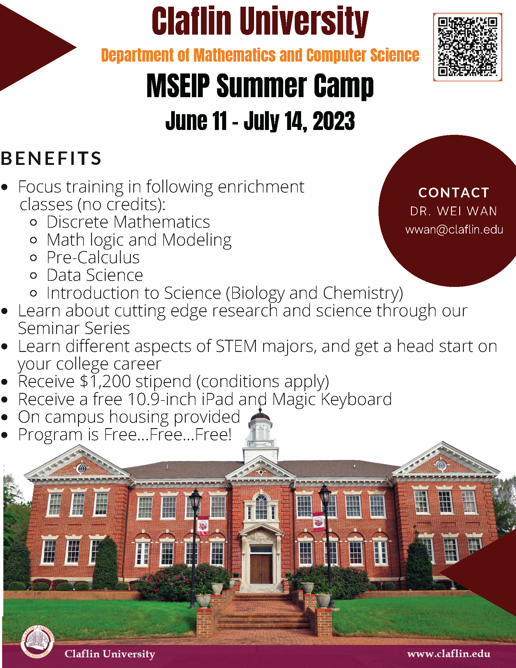 Claflin University Summer Program Flyer - MSEIP